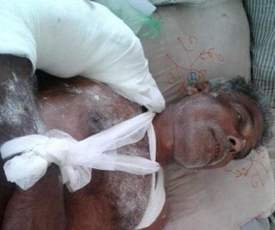 Senior citizen beaten brutally by BJP hooligans